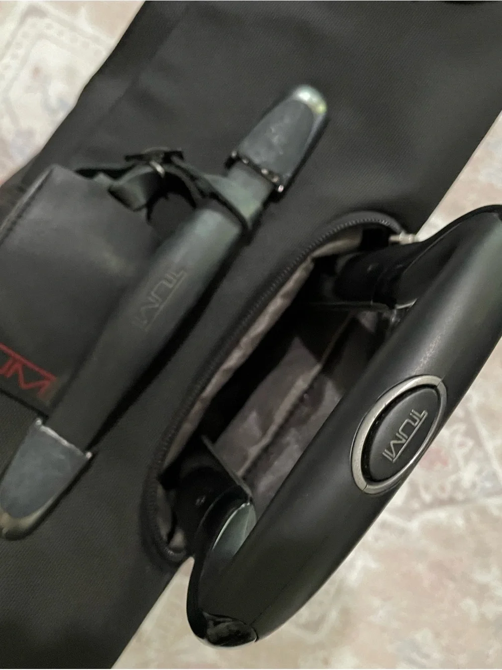 Tumi Black Rolling Garment Bag with Front Zip Pockets